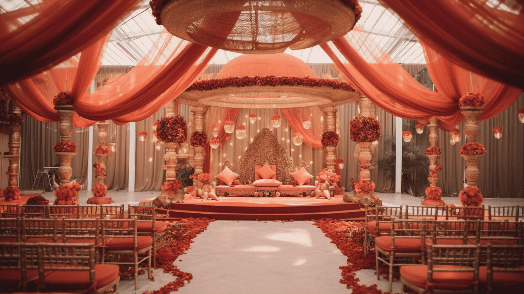 Elegant Indian-inspired decor for a destination wedding